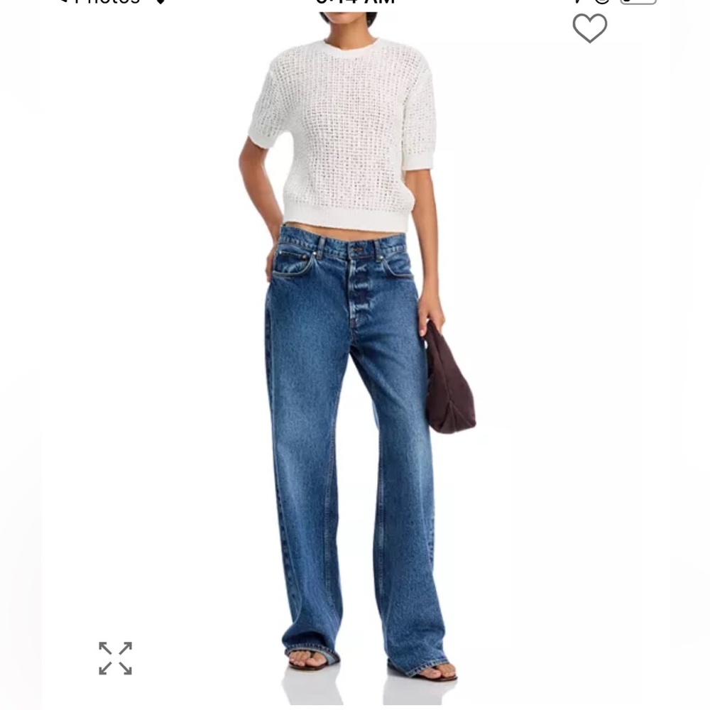 Aqua white Knit Top